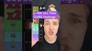 100 UCL Titles By Club Challenge ⚽️ #shorts