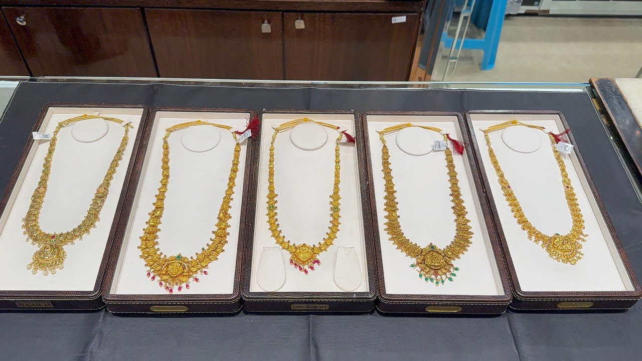 ✨ 20 గ్రాములు నుండే లాంగ్ హారాలు వచ్చేశాయ్ Latest Designer #Haram Collection #southindianjewellery