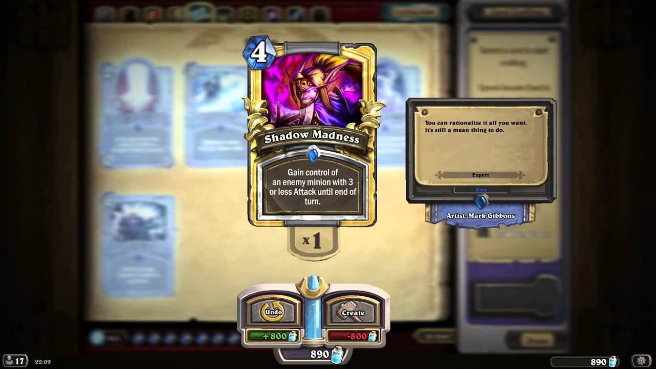Shadow Madness HD Hearthstone Golden Card Spotlight