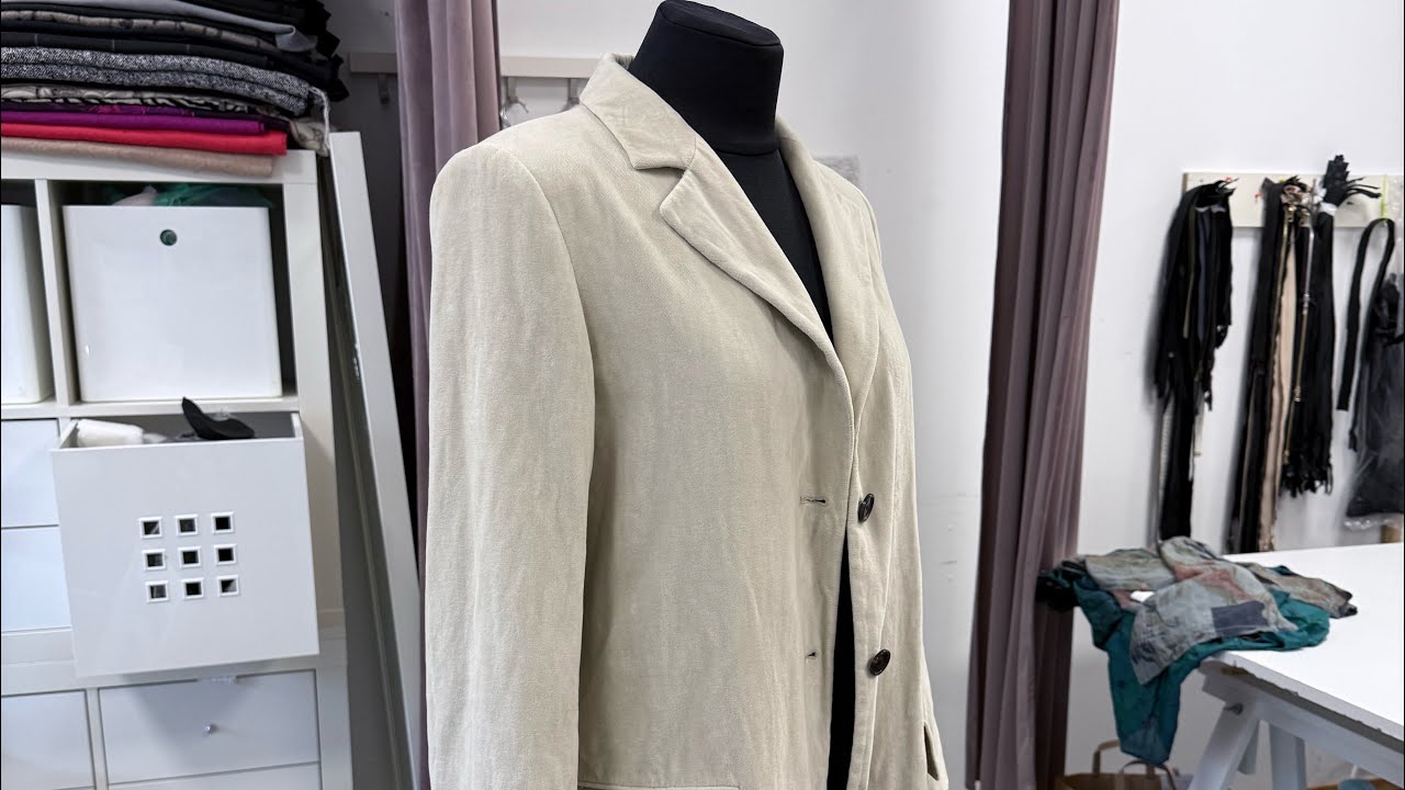 Реставрация велюрового жакета с переносом рукава по линии плеча