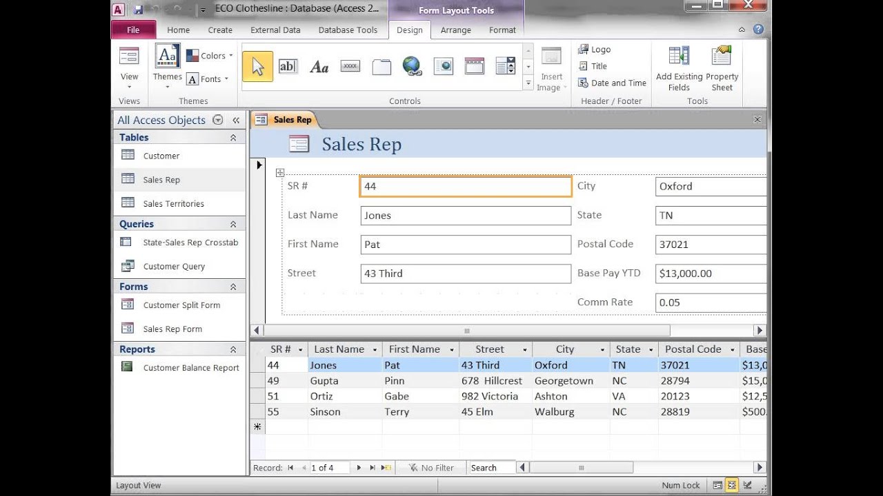 Access 2010 Form and Report Objects - YouTube