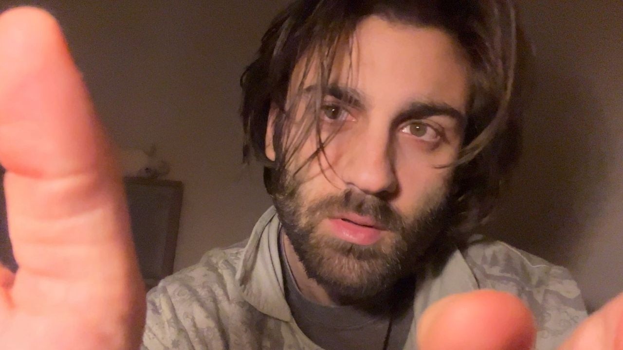 ASMR face, head, hair touching | tapping, scratching, massage