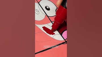 One Drawing of Patrick in 4 Different Styles with Posca Markers! (Valentines Edition) Part 4 #shorts