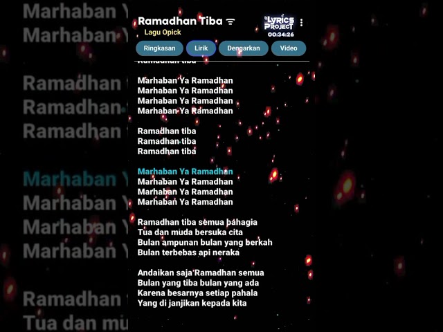 Lirik Lagu Ramadhan Tiba  #lirikgoogle #opick #ramadhantiba #puasaramadhan #puasa #ramadhan2024 class=