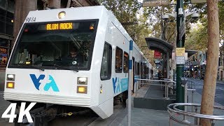 ⁴ᴷ⁶⁰ VTA: Light Rail Trains in Downtown San Jose