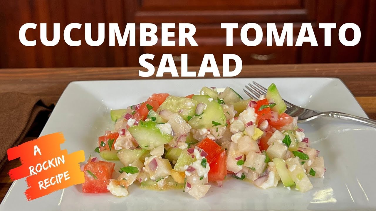 Cucumber Tomato Salad With A Slightly Sweet/Tangy Fresh Dressing