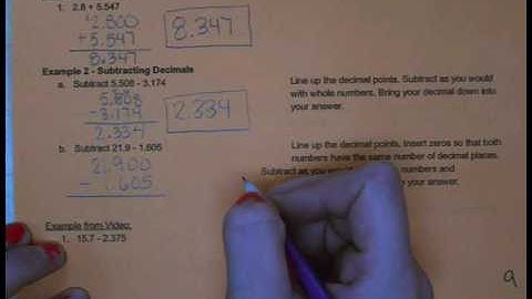 6th Grade: 2.4 - Adding and Subtracting Decimals