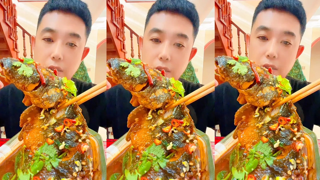 ASMR 吃播麻辣烤鱼 | Asmr Mukbang Eating Show，Eating Challenge，Crucian Carp