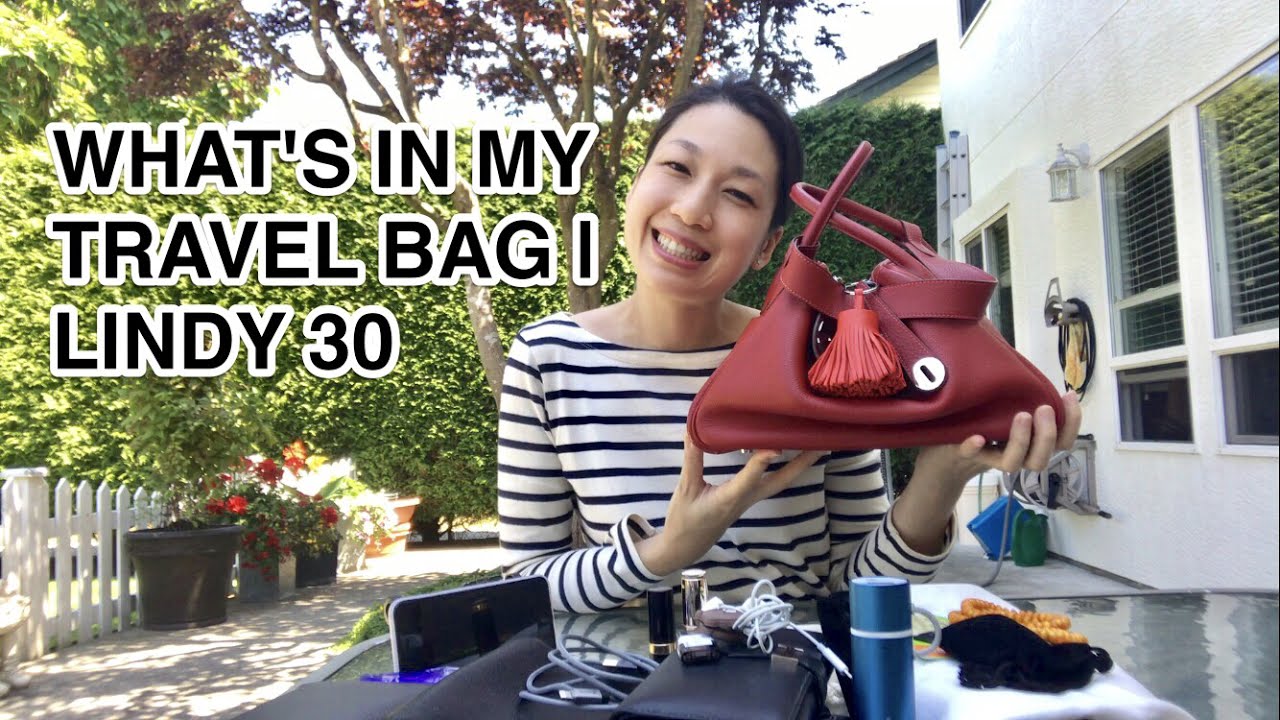 WHAT'S IN MY TRAVEL BAG  HERMES LINDY 30 