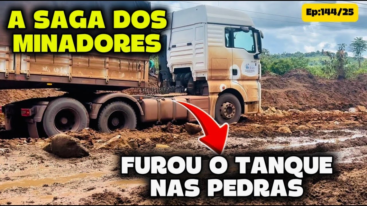 CARRETA FUROU O TANQUE NA PEDRA.