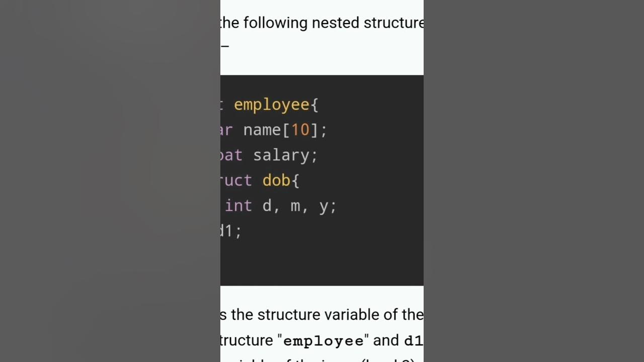 CS3251 UNIT 4 Nested Structure in C - YouTube
