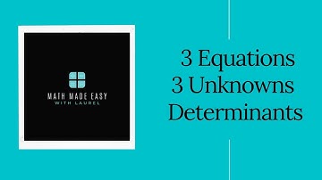 Solving Systems of Three Linear Equations with Determinants