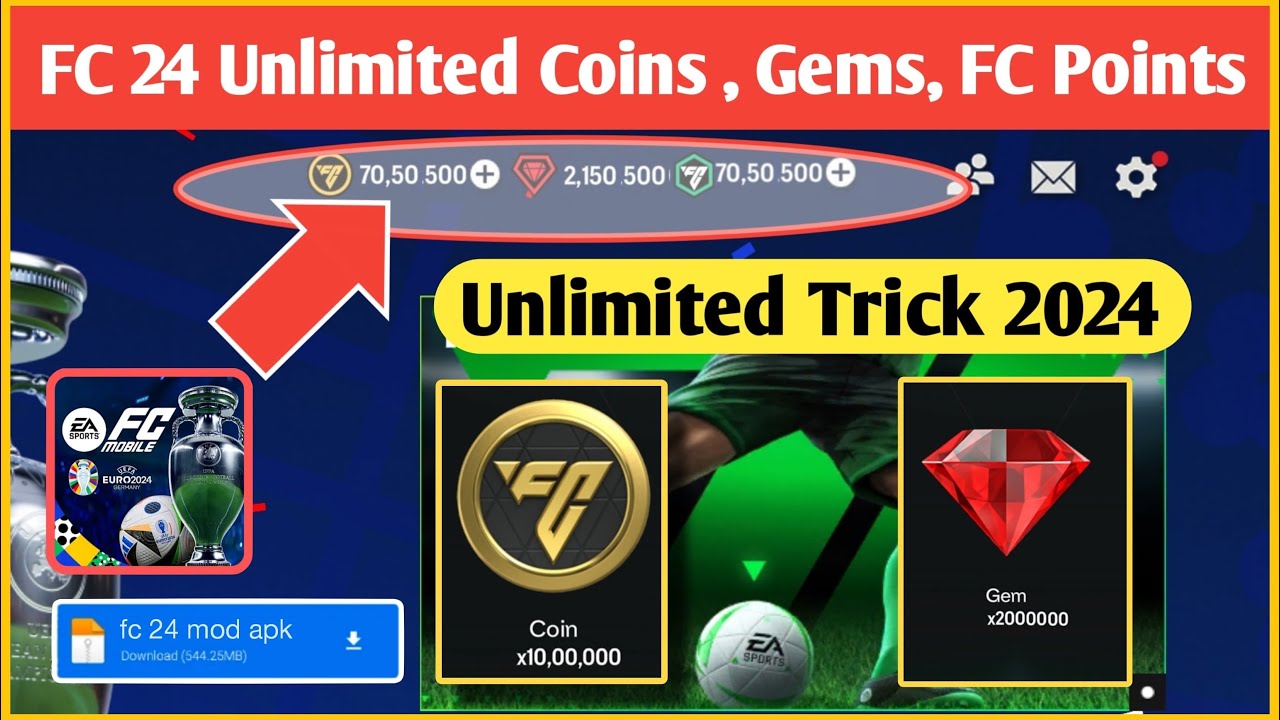Fc 24 unlimited coins and gems trick | fc mobile 24 unlimited coins ...