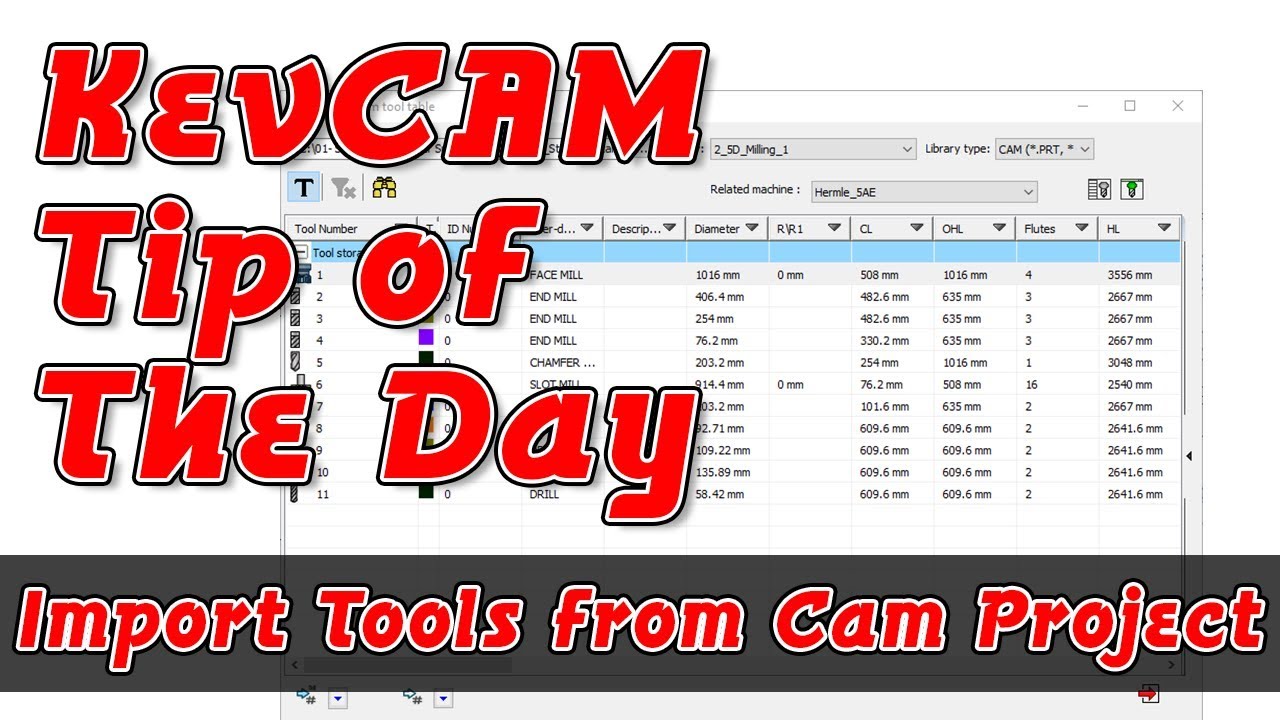 Tip of the Day - Import Tools from CAM Project
