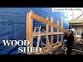 Making a Sturdy Woodshed from Scratch Manually - Japanese Woodworking