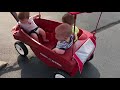 First wagon ride with the triplets