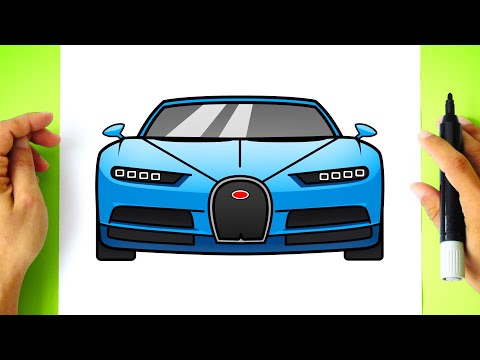 How to DRAW a BUGATTI CHIRON [ Front View ]