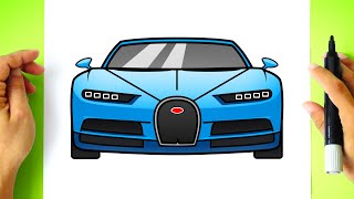 How to DRAW a BUGATTI CHIRON [ Front View ]