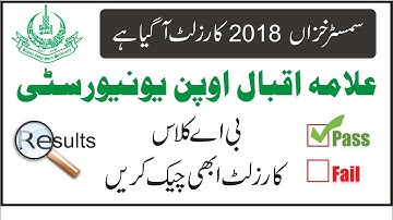 AIOU Result 2018 BA | AIOU Result 2019 BA