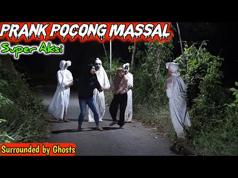 Prank Pocong Massal Fresh Edition || Prank Terbaru Bikin Ngakak || Surrounded By Ghost