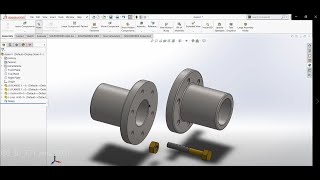 SOLIDWORKS MASTERS TUTORIALS | Flange Coupling Parts And ASSEMBLY | by A.G.S