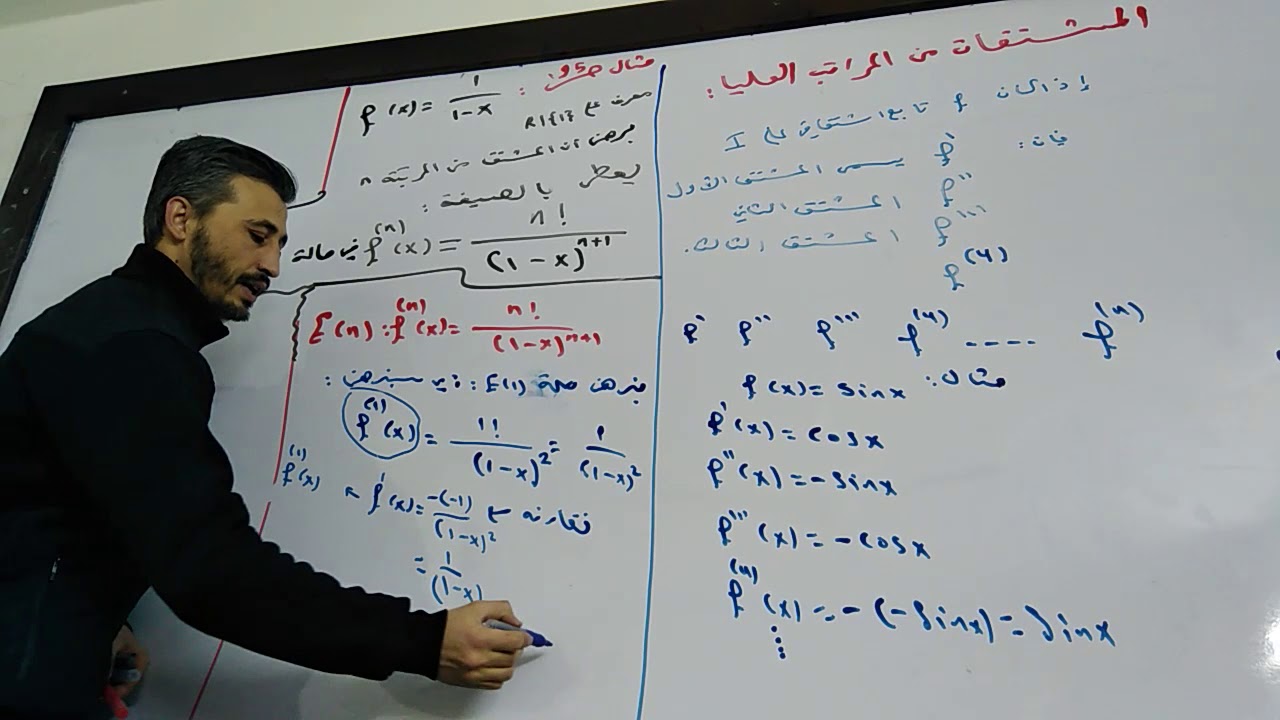 المشتقات من مراتب عليا وشرح مثال صفحة 95