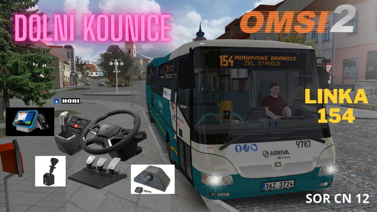 Omsi 2 - Dolní Kounice - Linka 154 - SOR CN 12 - Hori Force Feedback Truck Control System