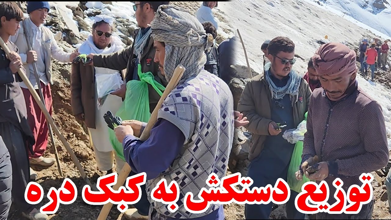 توزیع دستکش، کلنگ و پانه به کارگران کبک دره که دستان شان پور از زخم است دست هر کارگر ۱۰ زخم دارد 🤲🤲🙏