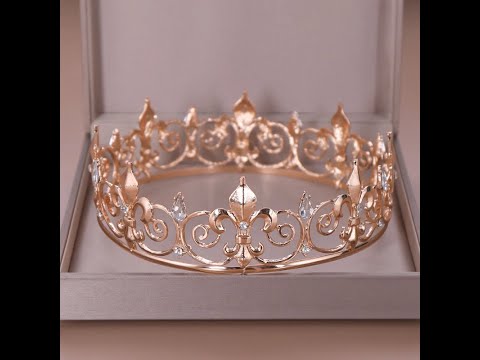 Свадебный головной убор Ailiневесты- золотая круглая корона- диадема королевской королевы- вечерние