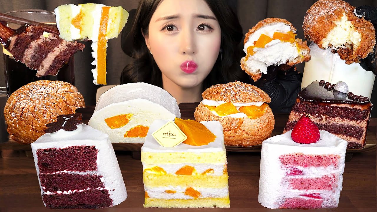 역대급 순삭 디저트 🍰 아티제 망고 쇼트 케이크 먹방 ASMR 망고 크림 크로칸슈 초콜릿 무스 케이크ㅣDESSERT CHOCOLATE CAKE MUKBANG