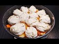 БЕЗ МАНТОВАРКИ сочные манты! Вкуснейший обед или ужин на сковородке! #манты