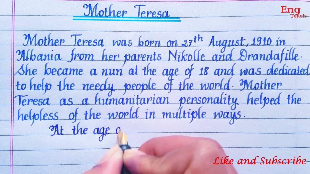 mother teresa essay in english 500 words