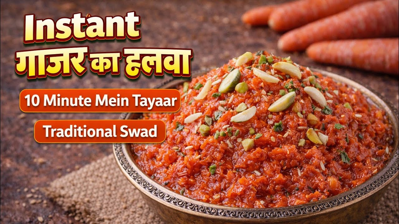 Instant Gajar Ka Halwa | Ghar Par Jaldi Banane Wala Traditional Gajar Halwa..