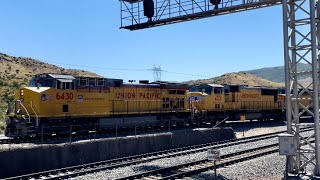 Union Pacific Heavy Manifest Diverge to Palmdale Cutoff from BNSF Main Track 1. At Silverwood! 4KHDR