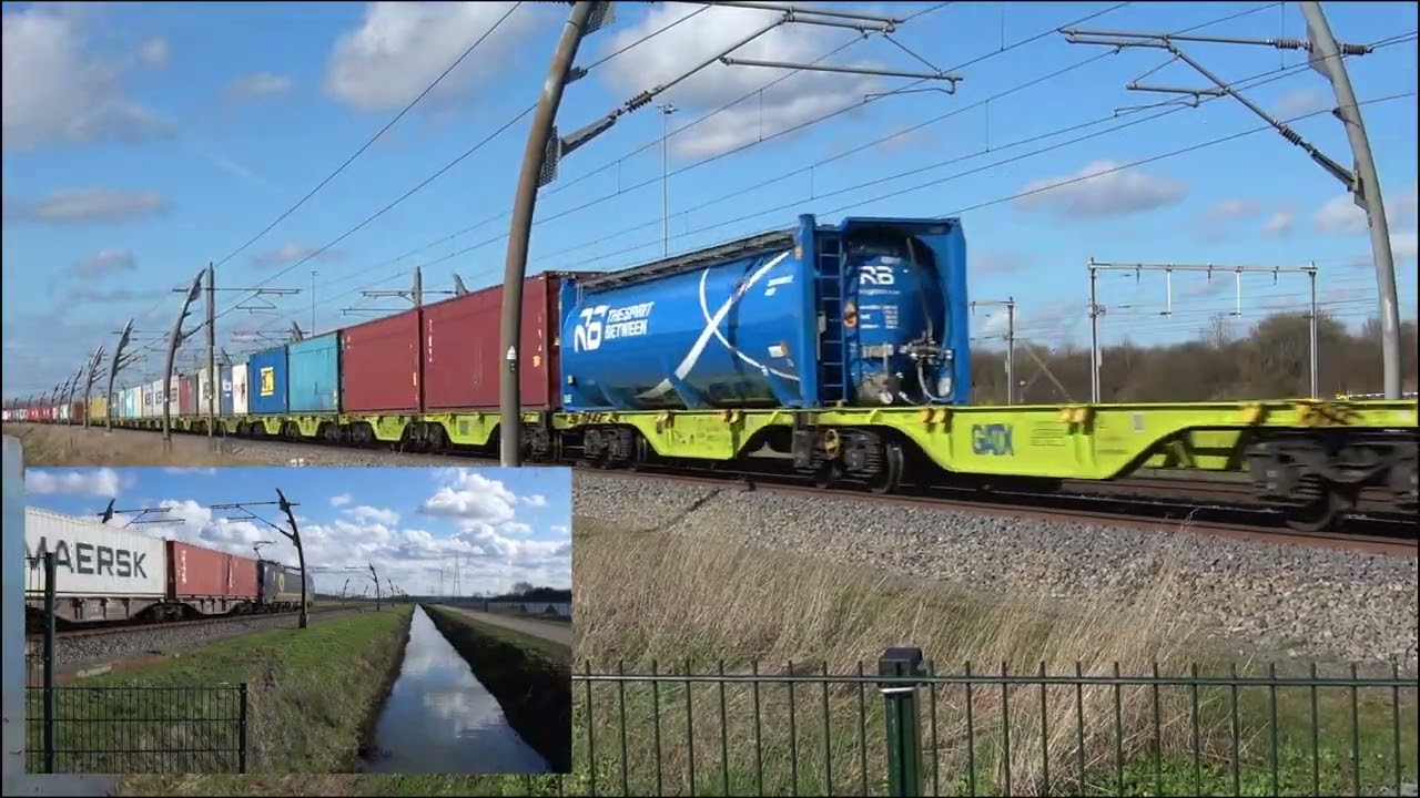 Goederentreinen op de Betuwelijn bij Valburg 1 maart '26