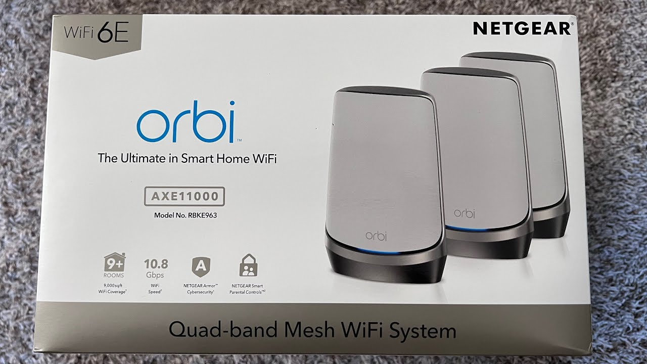 NETGEAR Orbi Quad-Band WiFi 6E Mesh System Router 2 Satellite