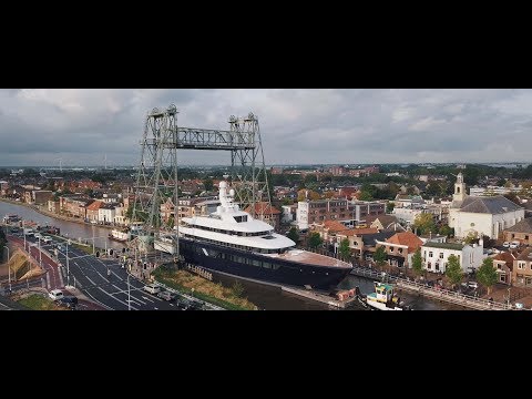 4K Transport Feadship 'Lonian' The Netherlands by drone