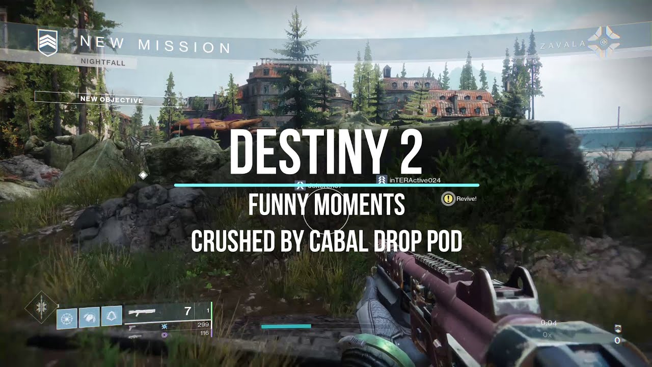 Destiny 2 - Crushed by / Killed by Cabal Drop Pod - Funny Moments - Nightfall Strike