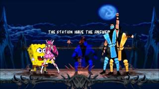 M.U.G.E.N Battle: Cure Happy & Spongebob vs. Sub-Zero & Scorpion