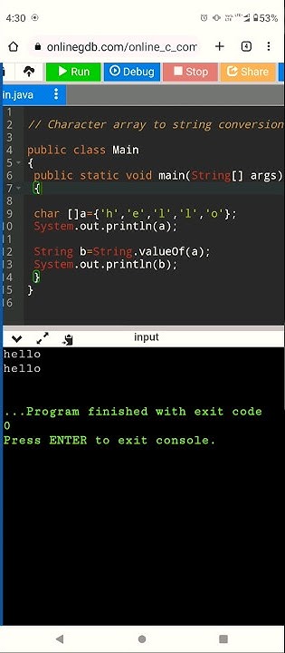 How Character Array to String conversion in java ??? #java #coding ...