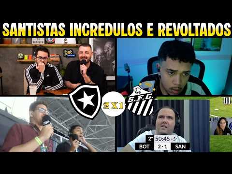 REAÇÕES SANTISTAS EM BOTAFOGO 2 X 1 SANTOS | FUTEBOL BRASILEIRO VOLTOU KKKK