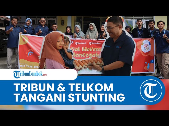 Tribun Lombok Bersama Telkom Indonesia Bagikan Telur untuk Cegah Stunting di Kota Mataram class=
