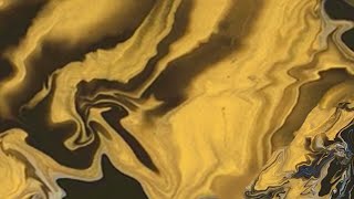 Abstract Acrylic Pour Painting Gold And Black