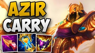 INSANE AZIR SOLO CARRY IN HIGH CHALLENGER! | CHALLENGER AZIR MID GAMEPLAY | Patch 14.7 S14