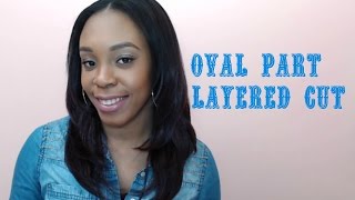 Model model oval part wig layered cut Outlet