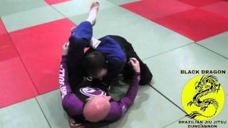 closed guard /  push through triangle