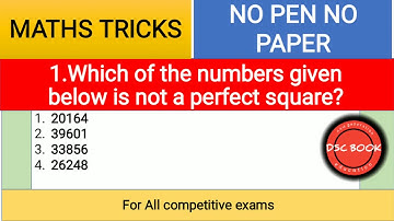 maths tricks to find perfect square# dsc book