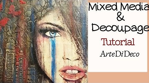 DIY MIXED MEDIA Καμβάς με ριζόχαρτο! Canvas with rice paper! Lienzo con papel de arroz! ArteDiDeco