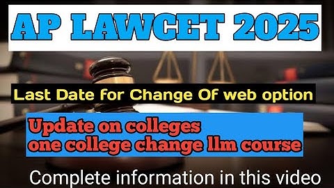 Ap lawcet 2025 Iap lawcet web option I update on colleges I@pnkeducation