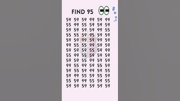 challenge your self to spot 95! in 3 sec? Super Sharp Eyes Can! 🔍👀#brainteasers#iq#shorts